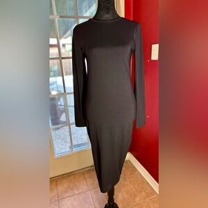 Zara Black Bodycon Long Sleeve Dress, Size M